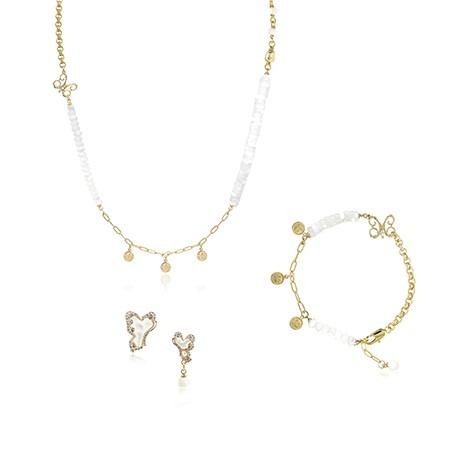 complete set of Medici jewelry white and gold