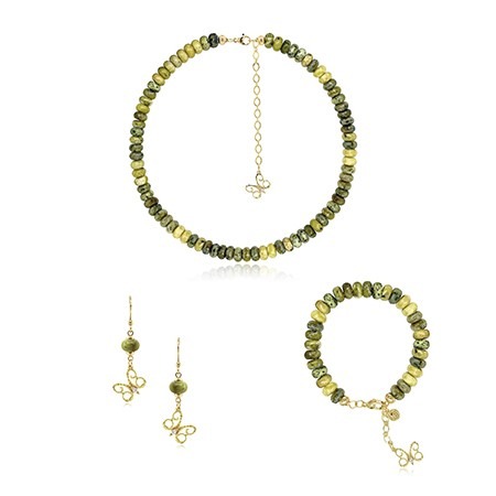 green complete set of medici jewelry